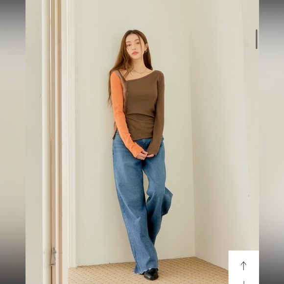 Stylenanda 3ce Green mid rise wide leg denim jeans - Picture 15 of 17